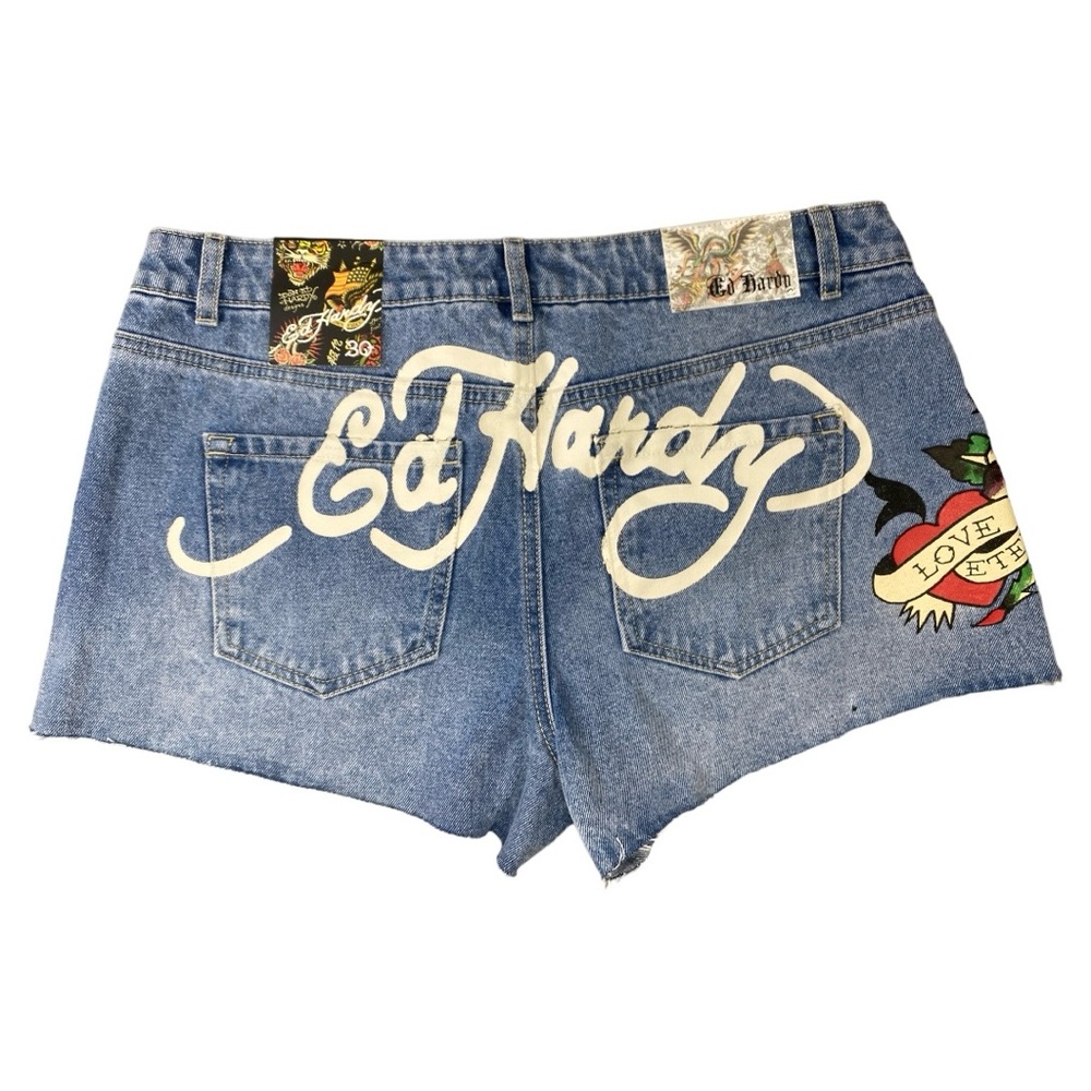 Ed Hardy LOVE ETERNAL DENIM SHORTS Size 30 NWT